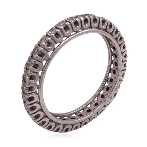 Aliança Em Ouro Branco E Diamantes
