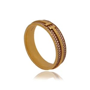 Aliança Ouro 18K E Diamantes Tiffany