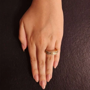 Aliança Ouro 18K E Diamantes Tiffany