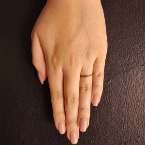 Aliança Ouro 18K E Esmeraldas