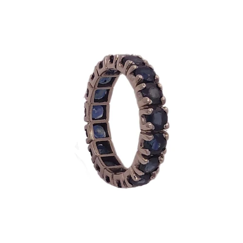 Aliança Ouro BRanco E Safiras