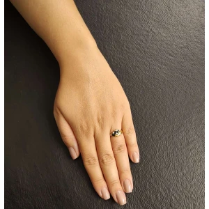 Anel Em Ouro 18K, Safiras e Diamantes