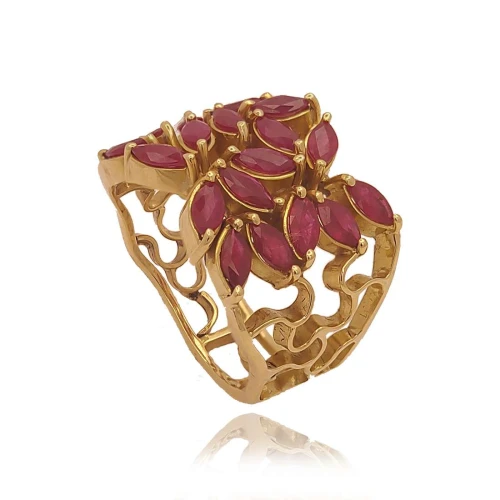 Anel Ouro 18 E Rubelitas