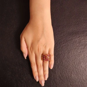 Anel Ouro 18 E Rubelitas