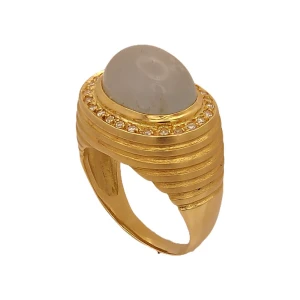 Anel Ouro 18K, Água Marinha E Diamantes