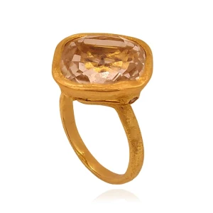 Anel Ouro 18K, Cristal E Diamantes