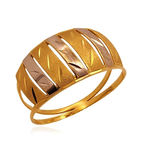 Anel Ouro 18K Duas Cores