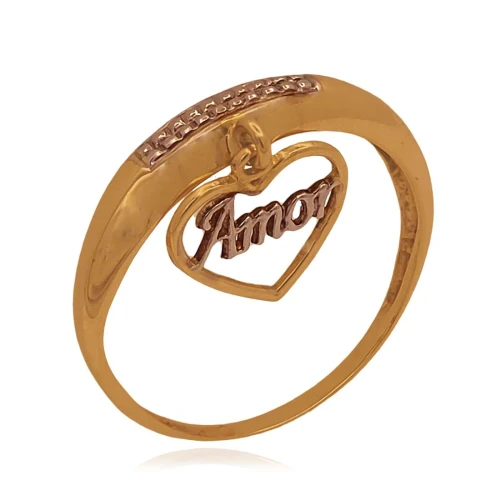 Anel Ouro 18K Duas Cores