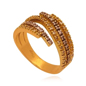 Anel Ouro 18K Duas Cores E Diamantes