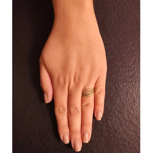 Anel Ouro 18K Duas Cores E Diamantes