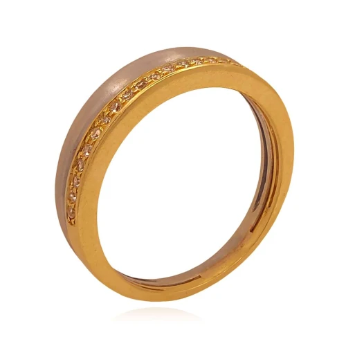 Anel Ouro 18K Duas Cores E Diamantes