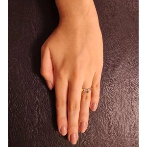 Anel Ouro 18K Duas Cores, Rubi E Diamantes
