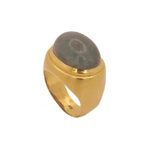Anel Ouro 18K E Água Marinha