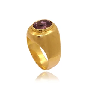 Anel Ouro 18K E Ametista