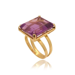 Anel Ouro 18K E Ametista