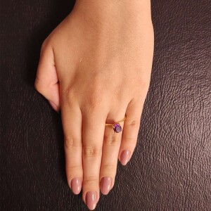 Anel Ouro 18K E Ametista