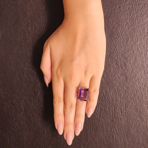 Anel Ouro 18K E Ametista Anel Ouro 18K E Ametista