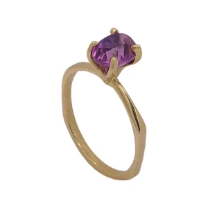 Anel Ouro 18K E Ametista