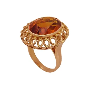 Anel Ouro 18K E Citrino