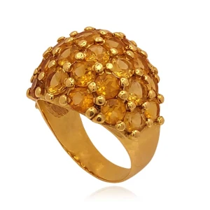 Anel Ouro 18K E Citrinos