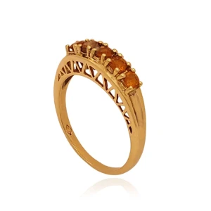 Anel Ouro 18K E Citrinos