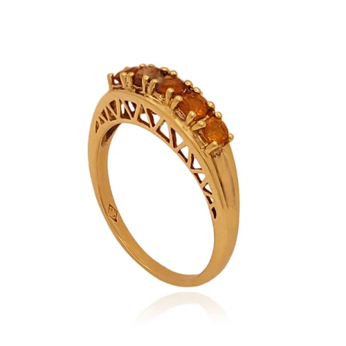 Anel Ouro 18K E Citrinos