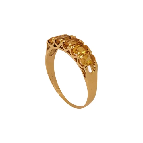 Anel Ouro 18K E Citrinos