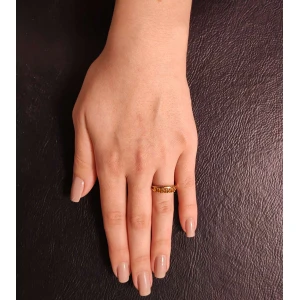 Anel Ouro 18K E Citrinos