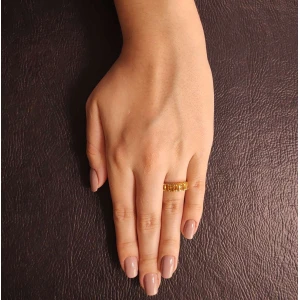 Anel Ouro 18K E Citrinos