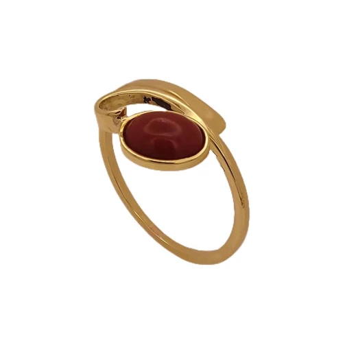 Anel Ouro 18K E Coral