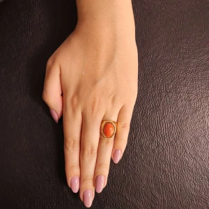 Anel Ouro 18K E Coral Anel Ouro 18K E Coral