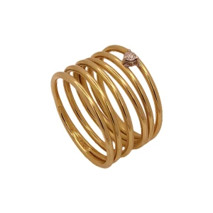 Anel Ouro 18K E Diamante