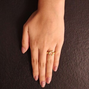 Anel Ouro 18K E Diamante