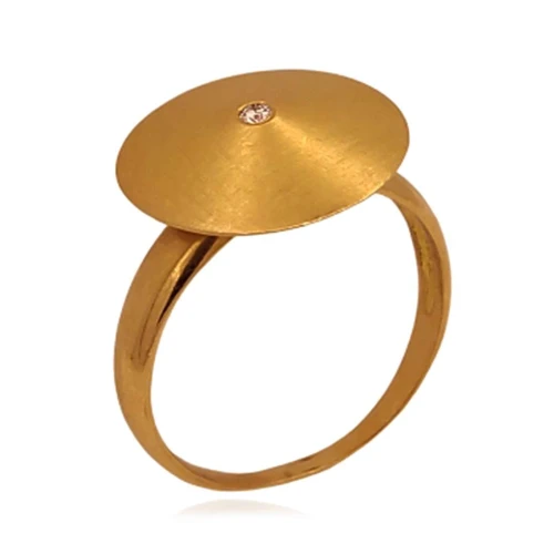 Anel Ouro 18K E Diamante
