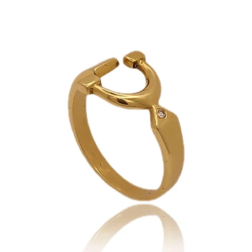 Anel Ouro 18K E Diamante