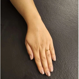 Anel Ouro 18K E Diamante Solitário