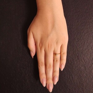 Anel Ouro 18K E Diamante Solitário