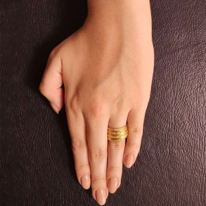 Anel Ouro 18K E Diamantes