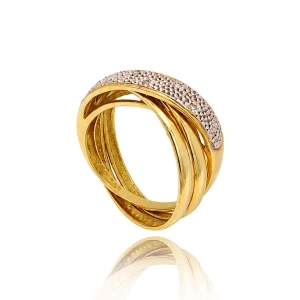 Anel Ouro 18K E Diamantes