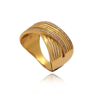 Anel Ouro 18K E Diamantes