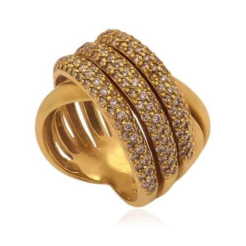 Anel Ouro 18K E Diamantes