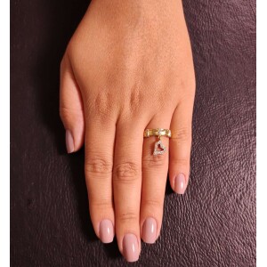 Anel Ouro 18K E Diamantes