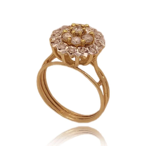 Anel Ouro 18K E Diamantes