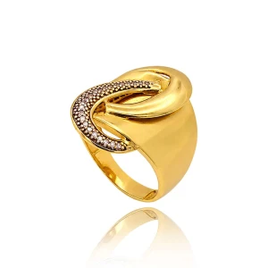 Anel Ouro 18K E Diamantes
