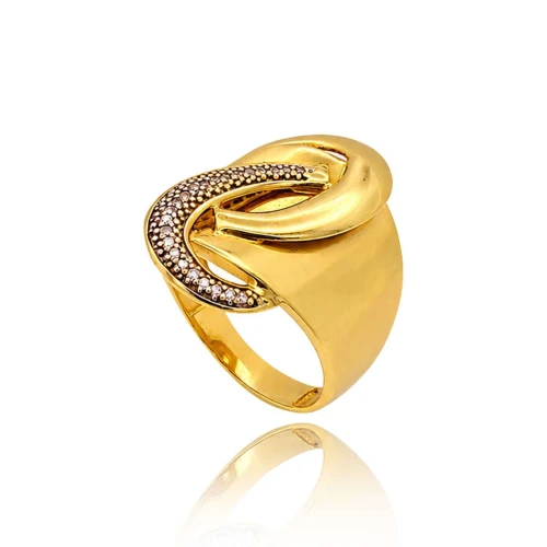 Anel Ouro 18K E Diamantes
