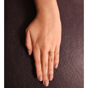 Anel Ouro 18K E Diamantes