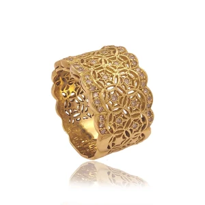 Anel Ouro 18K E Diamantes