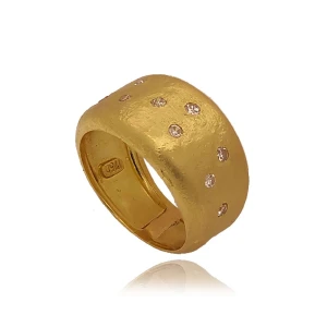 Anel Ouro 18K E Diamantes