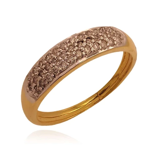 Anel Ouro 18K E Diamantes