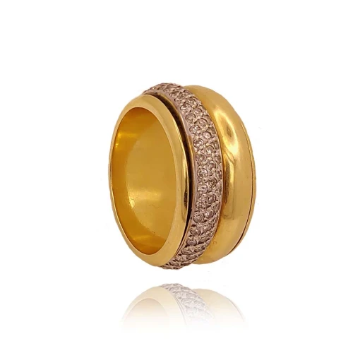 Anel Ouro 18K E Diamantes